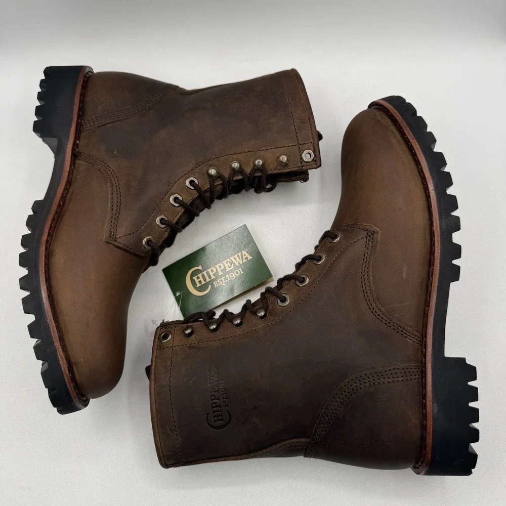 Chippewa Wood Classic 2.0 Boots Men's Size 10.5 D Brown Leather Soft Toe - Picture 14 of 16